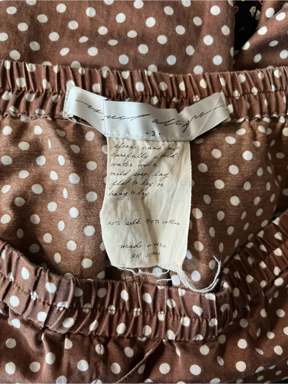 Raquel Allegra Brown Polka Dot Capris
